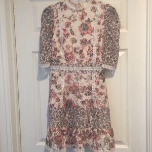 Floral lace midi dress